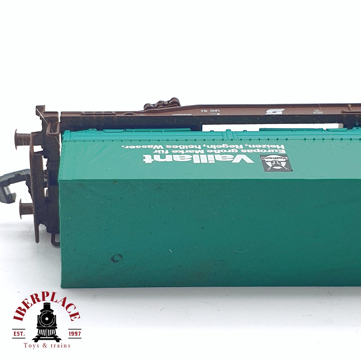 ♻️ 2da mano - Roco 25290 vagón plataforma con contenedor ÖBB Vaillant N escala 1:160