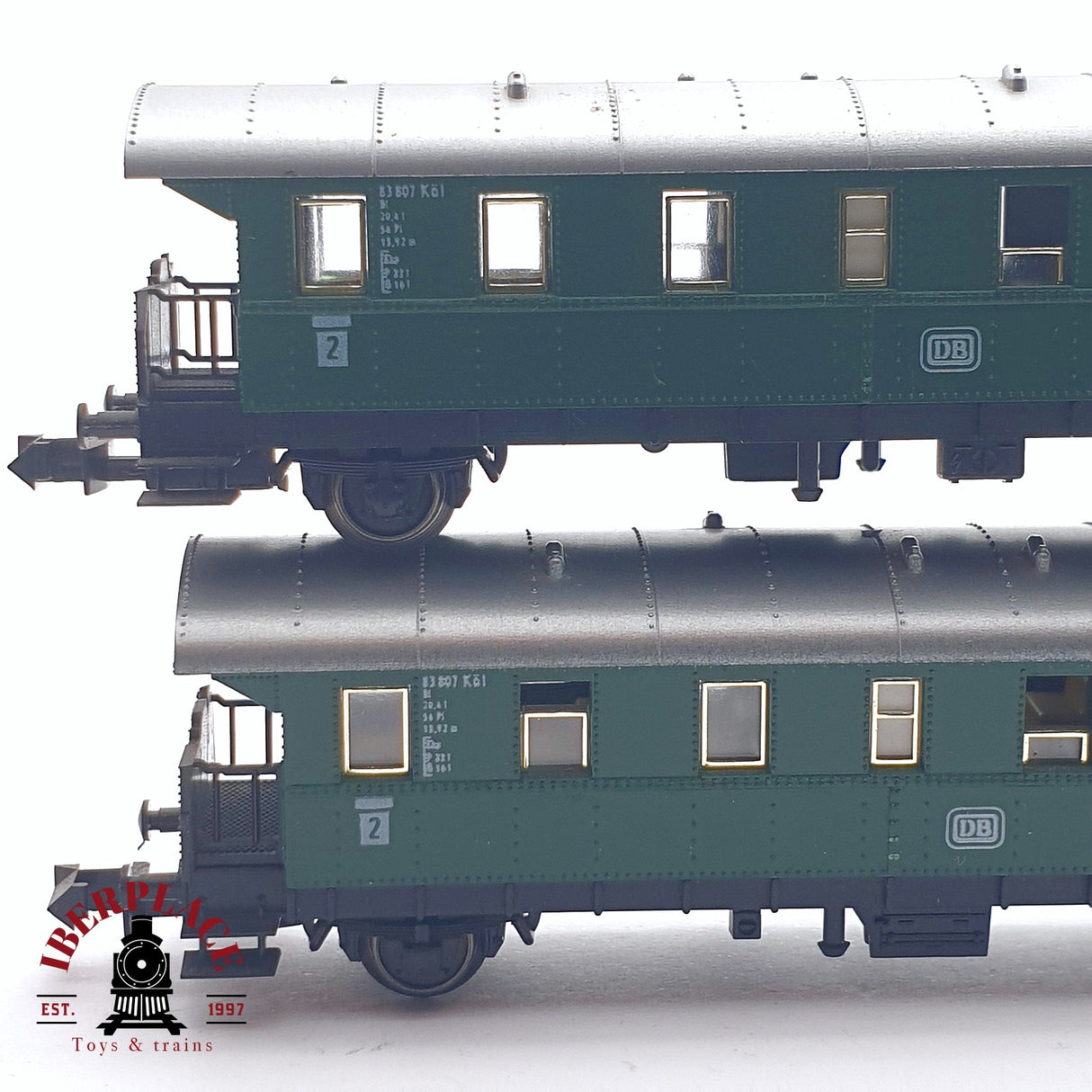 ♻️ 2da mano - 2x Fleischmann 8062 vagón pasajeros DB clase 2 N escala 1:160