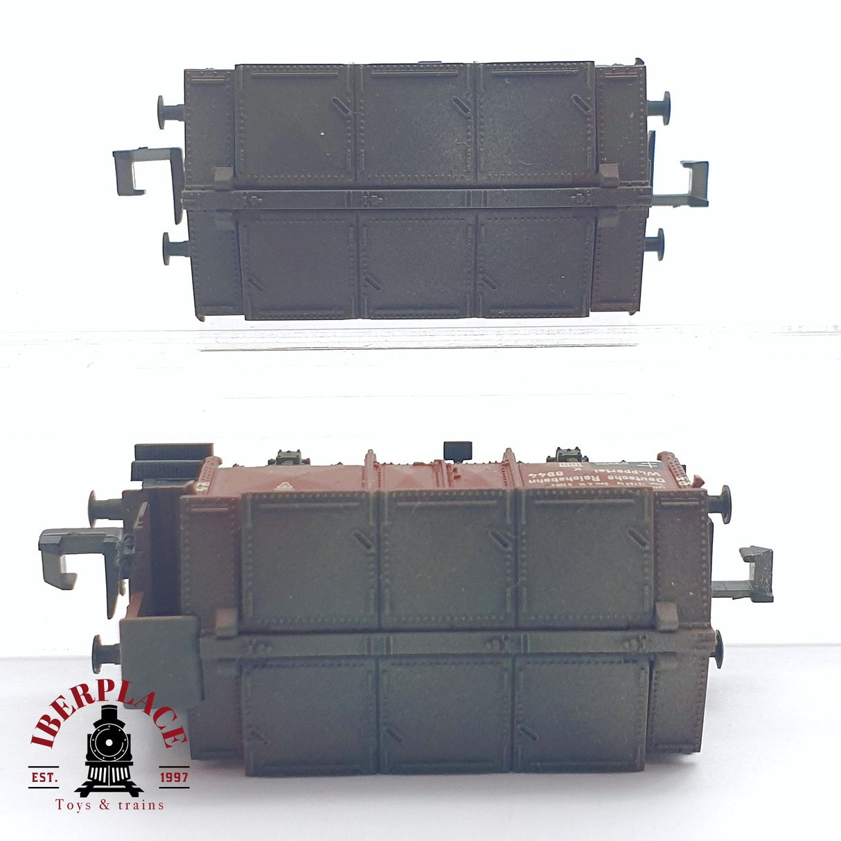 ♻️ 2da mano - 2x Fleischmann 8214 8213 vagones mercancía cerrado DR N escala 1:160