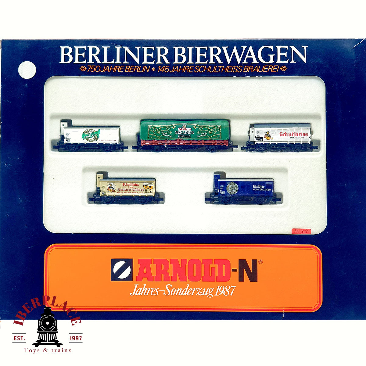 ♻️ Arnold 0156 Set 5 vagones Berliner Bierwagen Schultheiss DB escala N 1:160