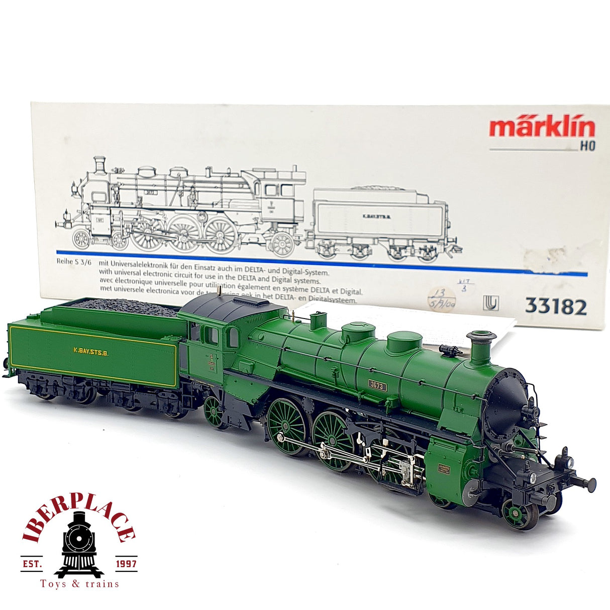 ♻️ AC Märklin 33182 Locomotora 3673 K.Bay.Sts.B H0 escala 1:87 A28