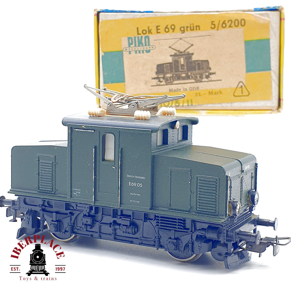 ♻️🚂 PIKO 5/6200 locomotora eléctrica E 69 05 DR verde clásica DDR Escala H0 1:87