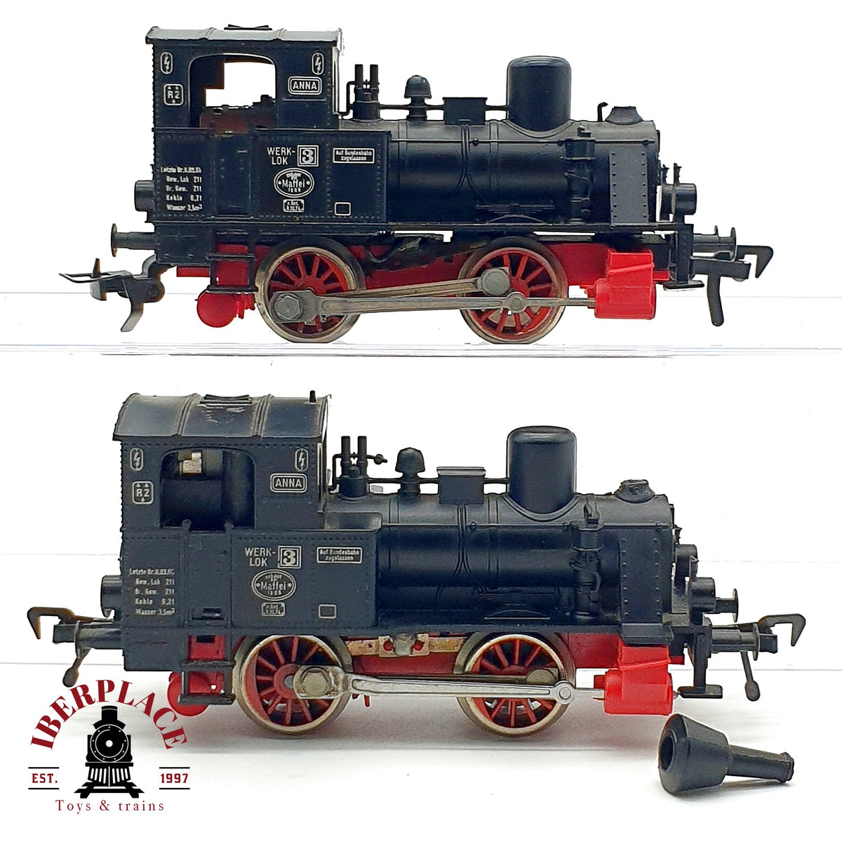 ♻️ 🛠️ 2x Fleischmann H0 Locomotora Vapor Tanque ANNA Werklok 3 para Restaurar Escala H0 1:87