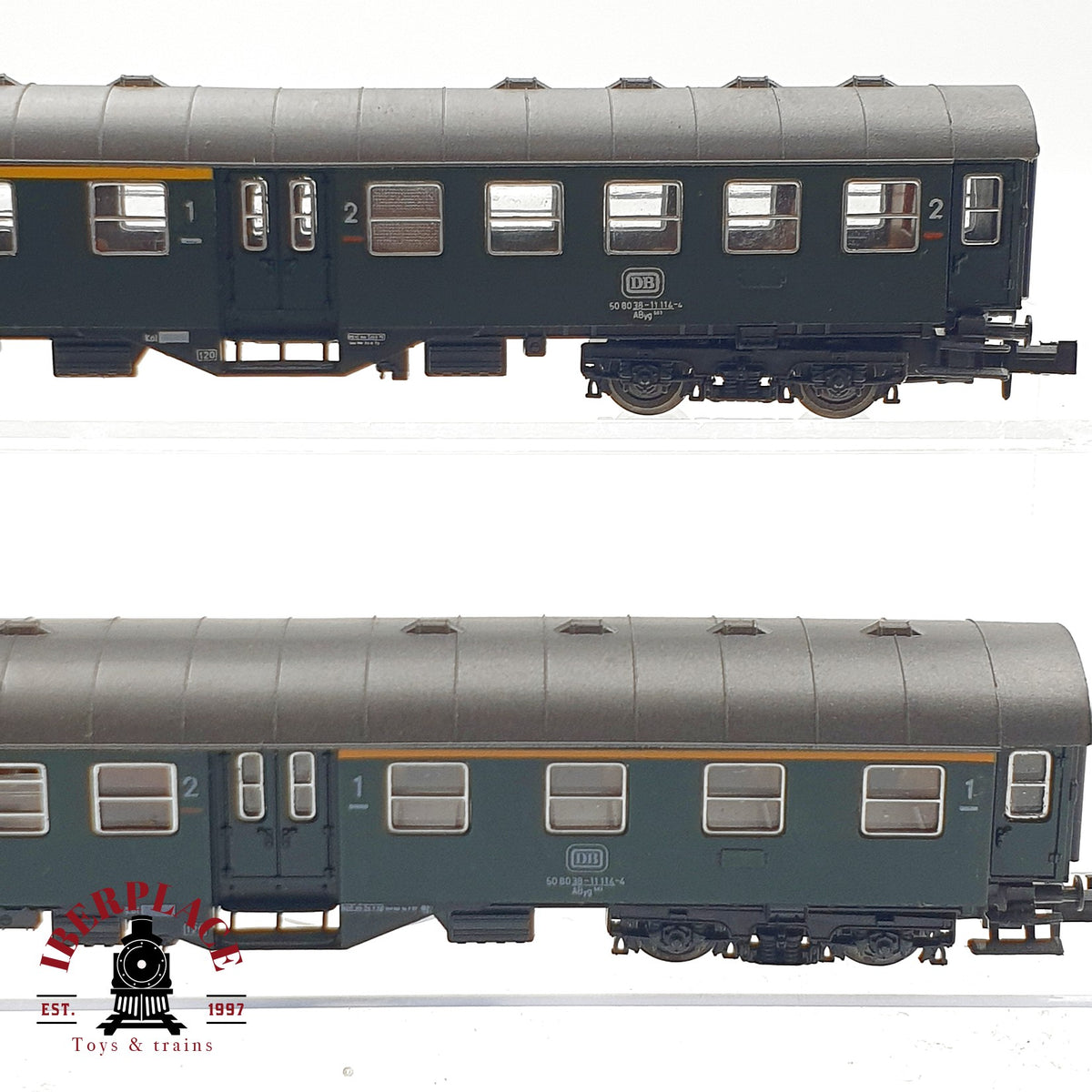 ♻️🚂 Roco 3x vagones pasajeros verde DB AB4nb B4nb Ep IV escala N 1:160