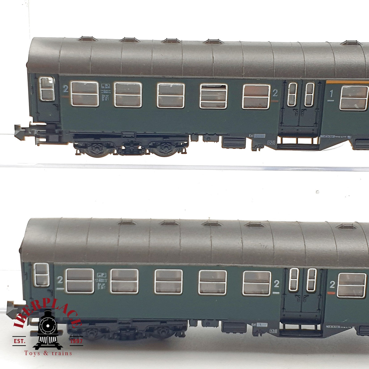 ♻️🚂 Roco 3x vagones pasajeros verde DB AB4nb B4nb Ep IV escala N 1:160