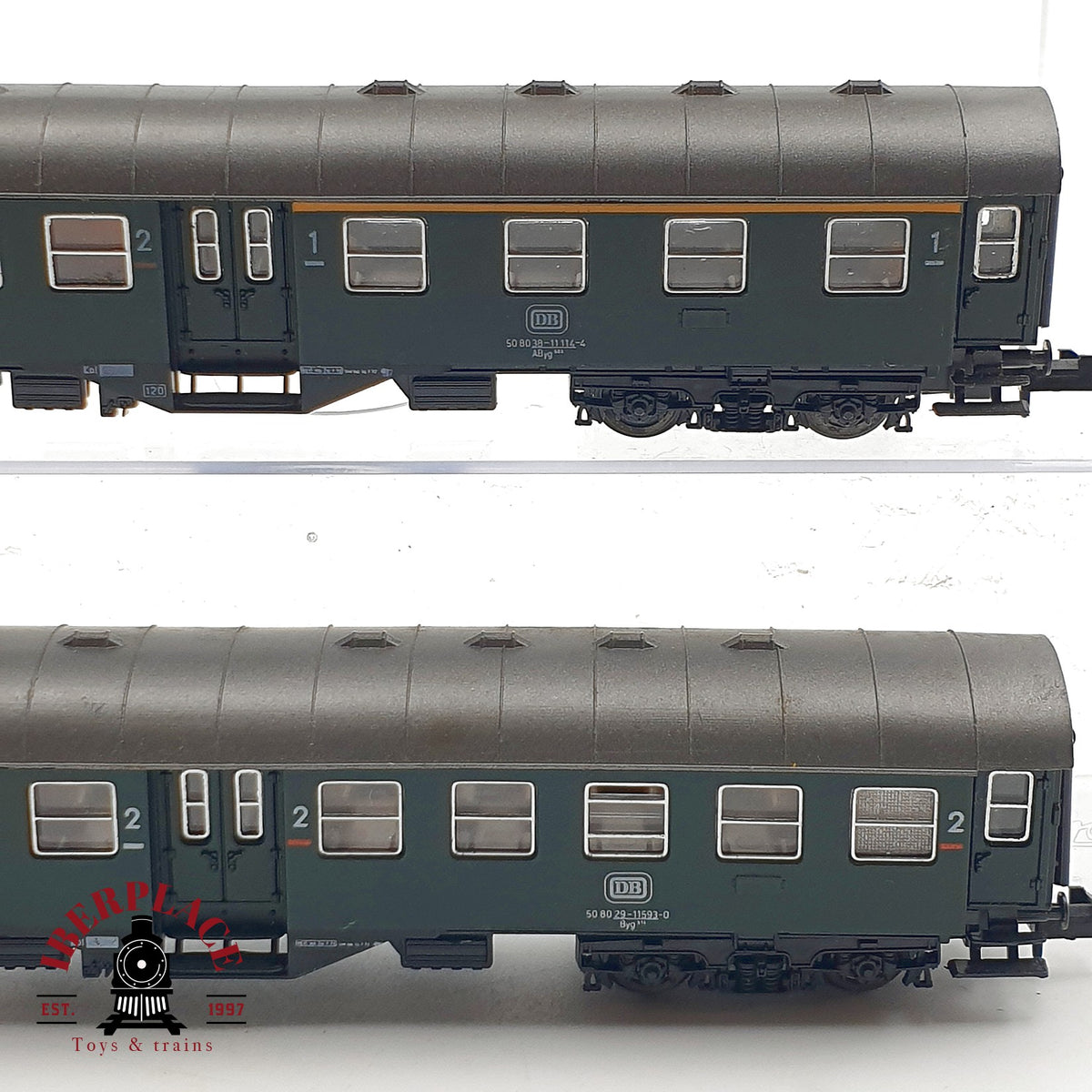 ♻️🚂 Roco 3x vagones pasajeros verde DB AB4nb B4nb Ep IV escala N 1:160