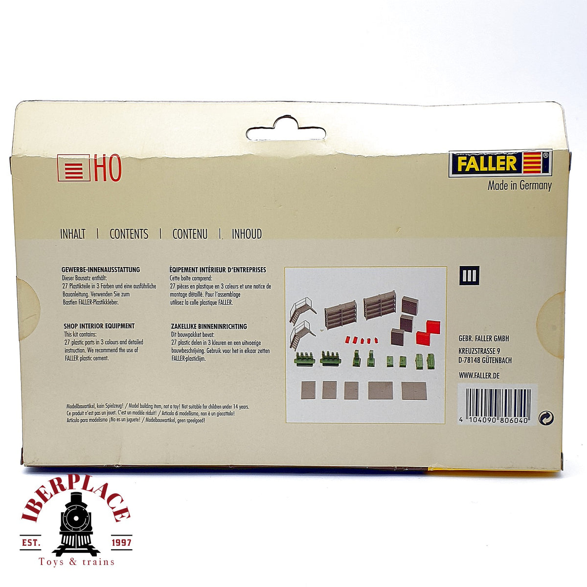 ♻️✨ Faller 180604 Set equipamiento interior taller y fábrica maqueta Escala H0 1:87