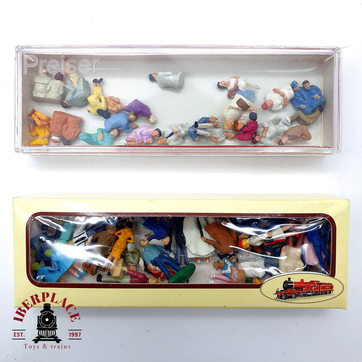 ♻️ 🚂 Preiser Figuras Personas sentadas Viajeros Transeuntes Escala H0 1:87