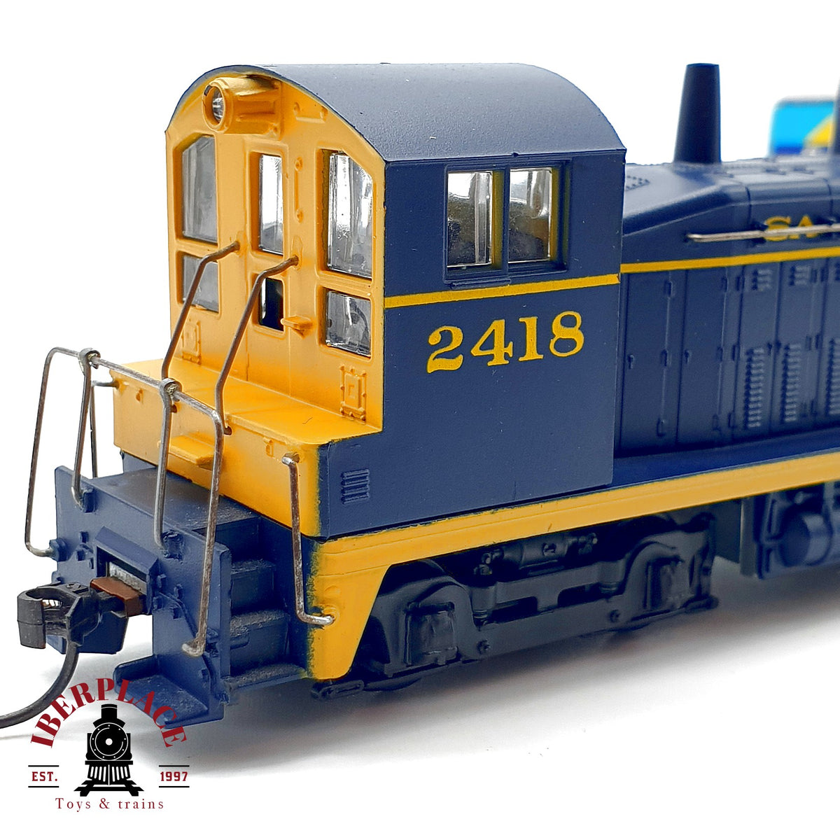 ♻️ Athearn locomotora S-12 Santa Fe 2418 azul amarilla sin motor dummy Escala H0 1:87