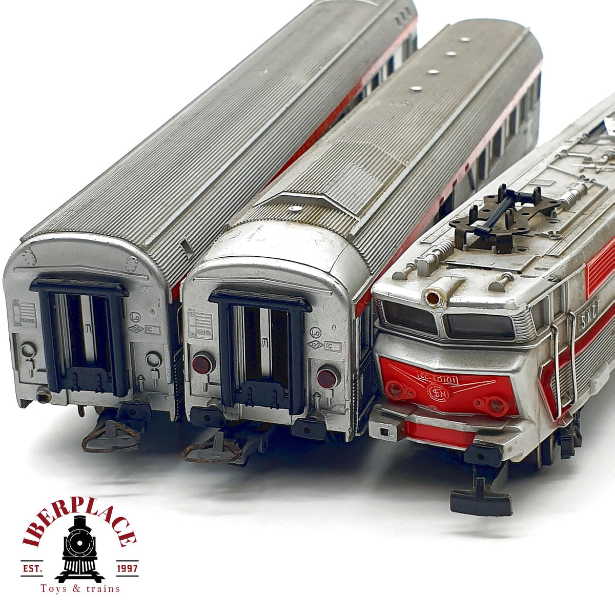 ♻️🛠️ Jouef locomotora CC 40101 sin motor + 2 vagones TEE SNCF restaurar repuestos DC Escala H0 1:87