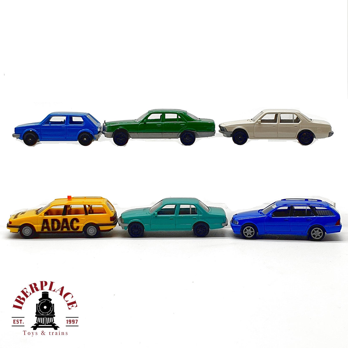 ♻️ 🚂 Fleischmann 6x Coches BMW Mercedes Volkswagen Etc Escala H0 1:87