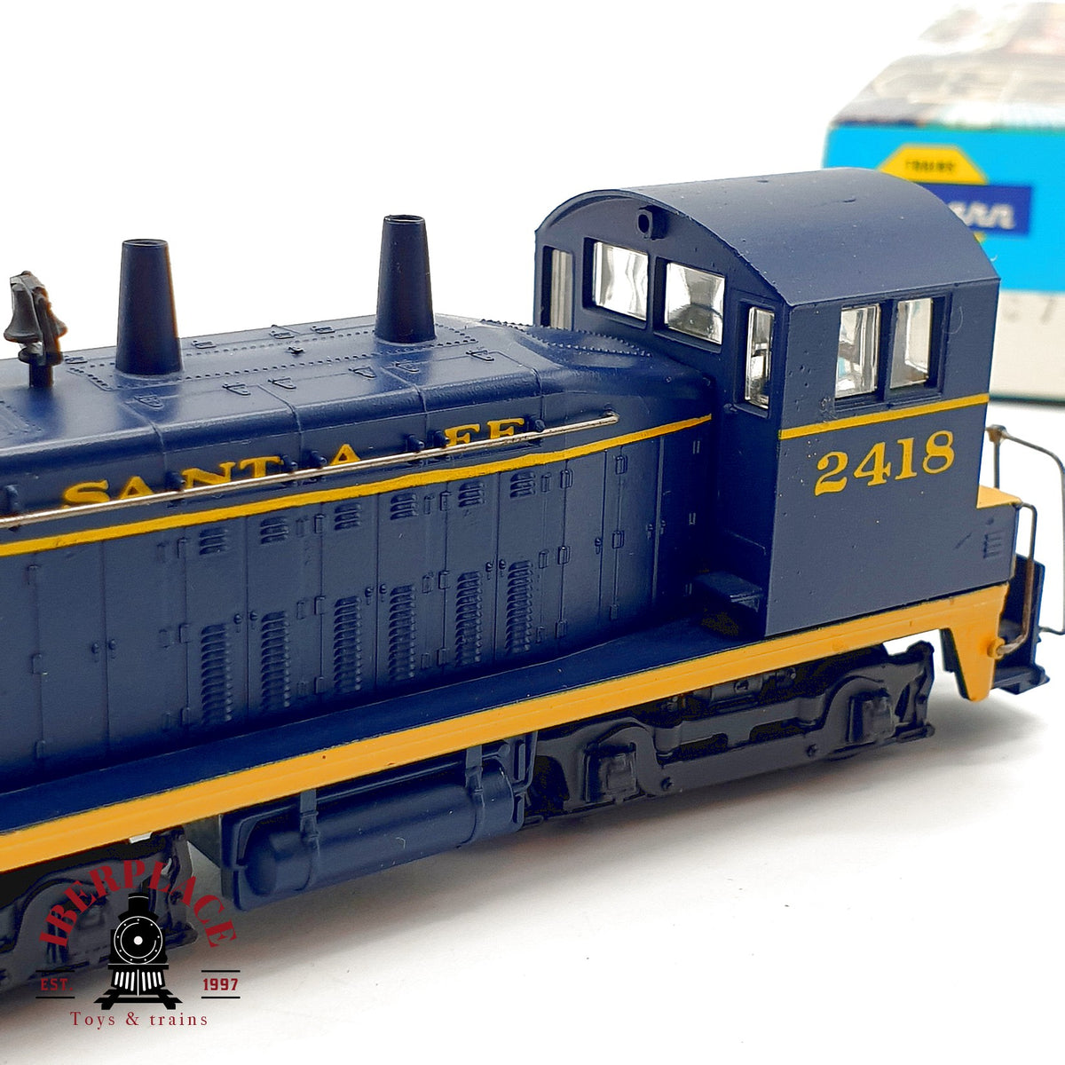 ♻️ Athearn locomotora S-12 Santa Fe 2418 azul amarilla sin motor dummy Escala H0 1:87