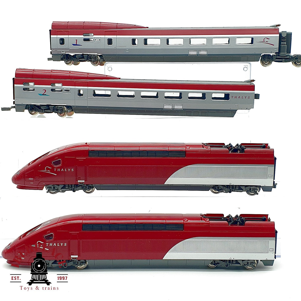 ♻️ 🚂 Mehano set 4 piezas Thalys tren alta velocidad SNCF Ep V DC Escala H0 1:87