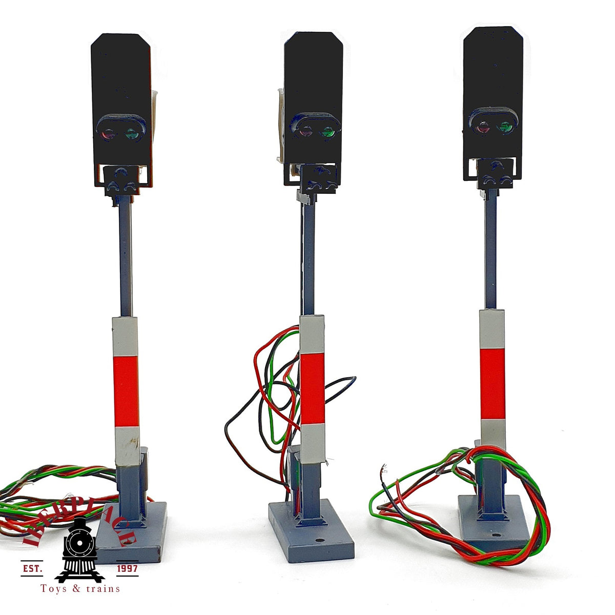♻️ 🚂 Fleischmann 3x Señales Luminosas Bloque Semáforos Escala H0 1:87