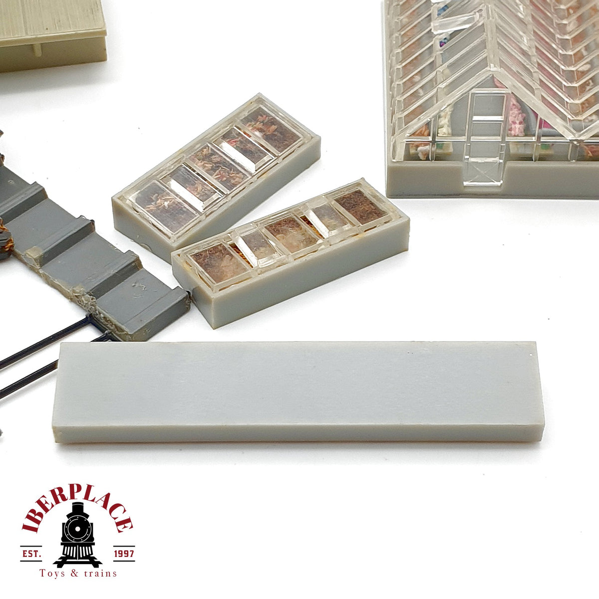 ♻️ 🚂 Accesorios Maqueta Invernaderos Carboneria Kiosco Escala H0 1:87