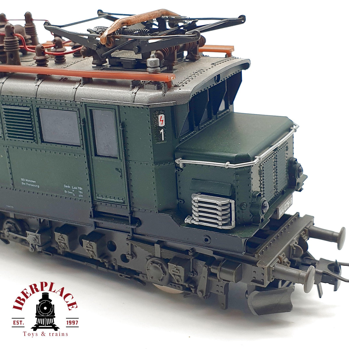 ♻️ 🛠️ Roco locomotora eléctrica BR 144 075-9 DB verde restaurar repuestos DC Escala H0 1:87