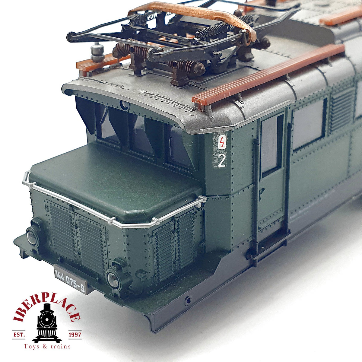 ♻️ 🛠️ Roco locomotora eléctrica BR 144 075-9 DB verde restaurar repuestos DC Escala H0 1:87