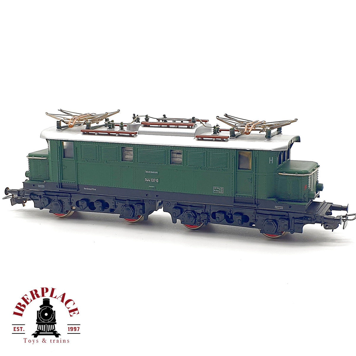 ♻️🚂 PIKO Locomotora electrica BR 144 137-0 DB verde H0 DC Escala H0 1:87