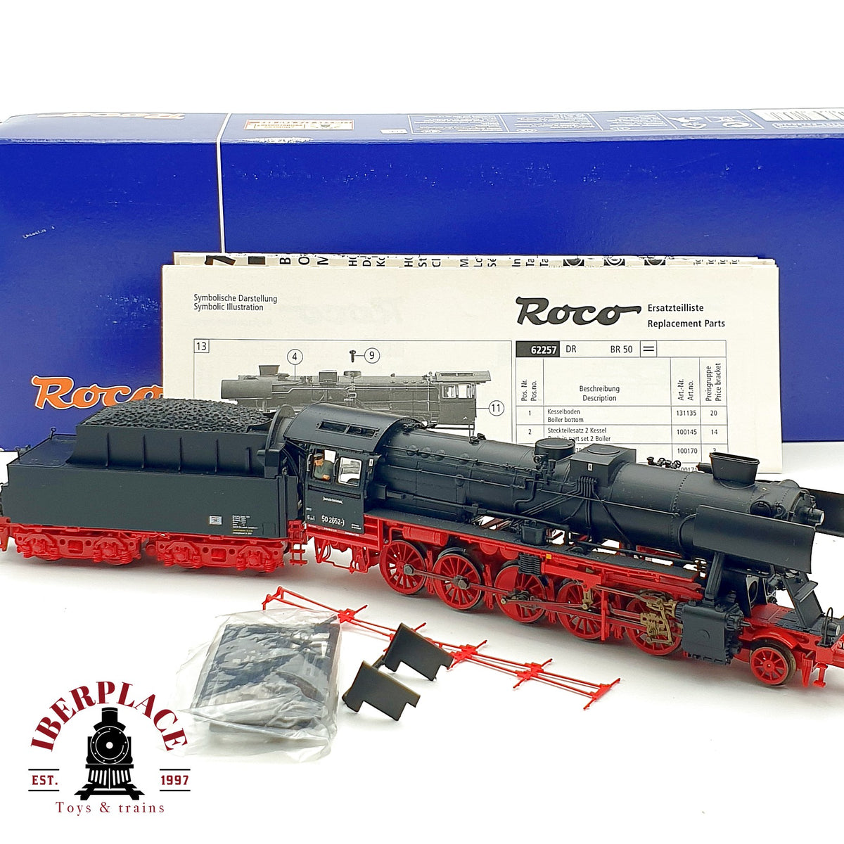 ♻️ ✨ Roco 62257 locomotora vapor BR 50 2652-1 DR epoca IV H0 1:87 DC