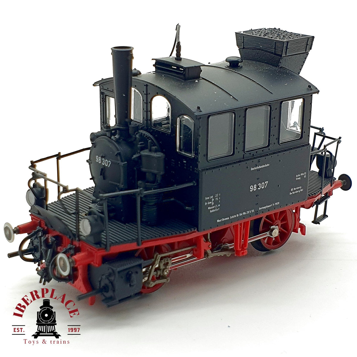 ♻️✨ Roco 43255 Locomotora Vapor BR 98 307 Glaskasten DB Ep III Escala H0 1:87