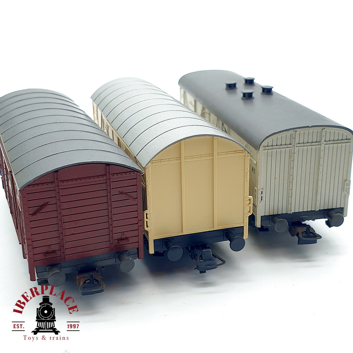 ♻️ 🚂 Roco 3x Vagones Mercancias Cerrados Seefische DB Ep III IV DC Escala H0 1:87