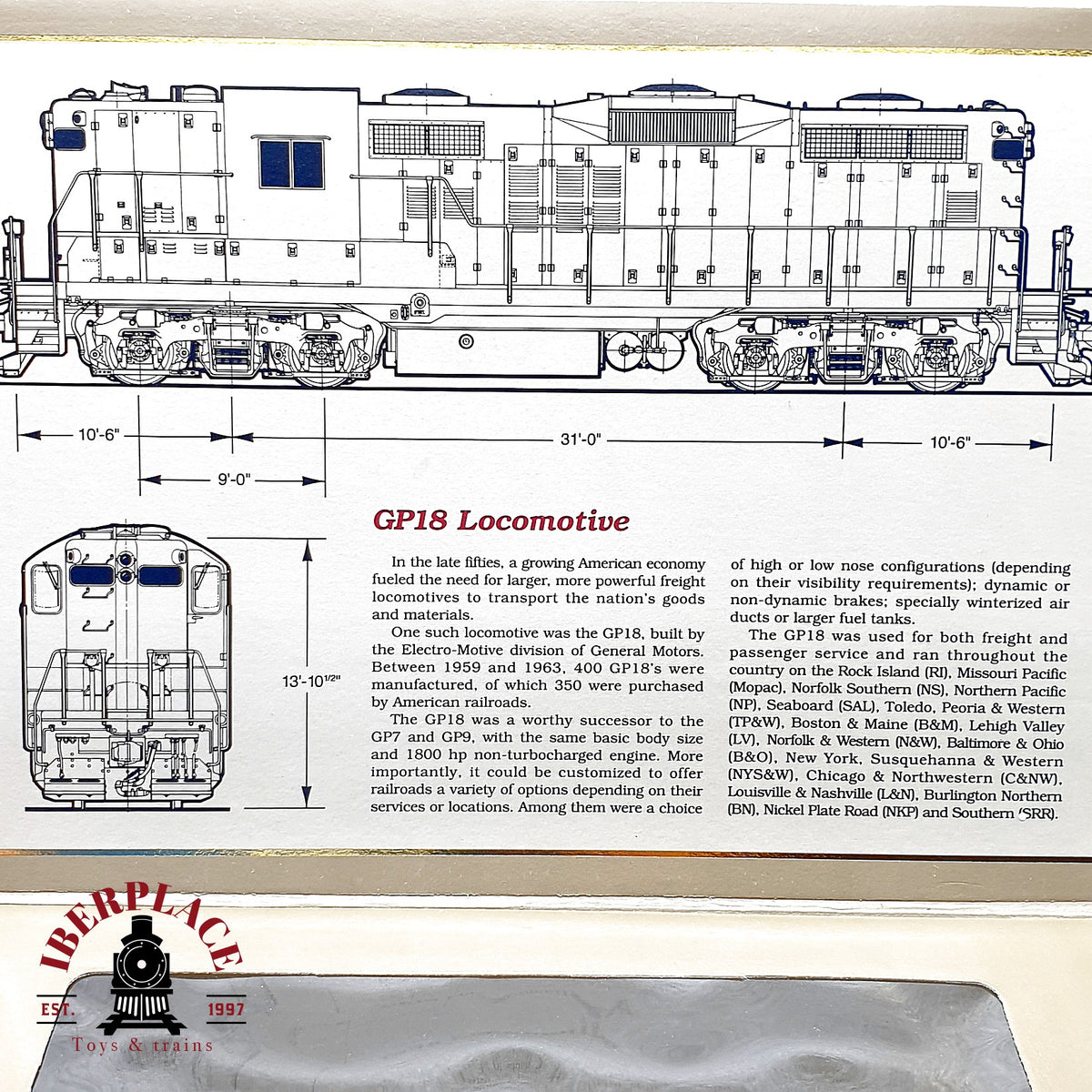 ♻️ ✨ Life-Like Proto 2000 H0 loco diesel EMD GP18 #1777 USA DC escala H0 1:87