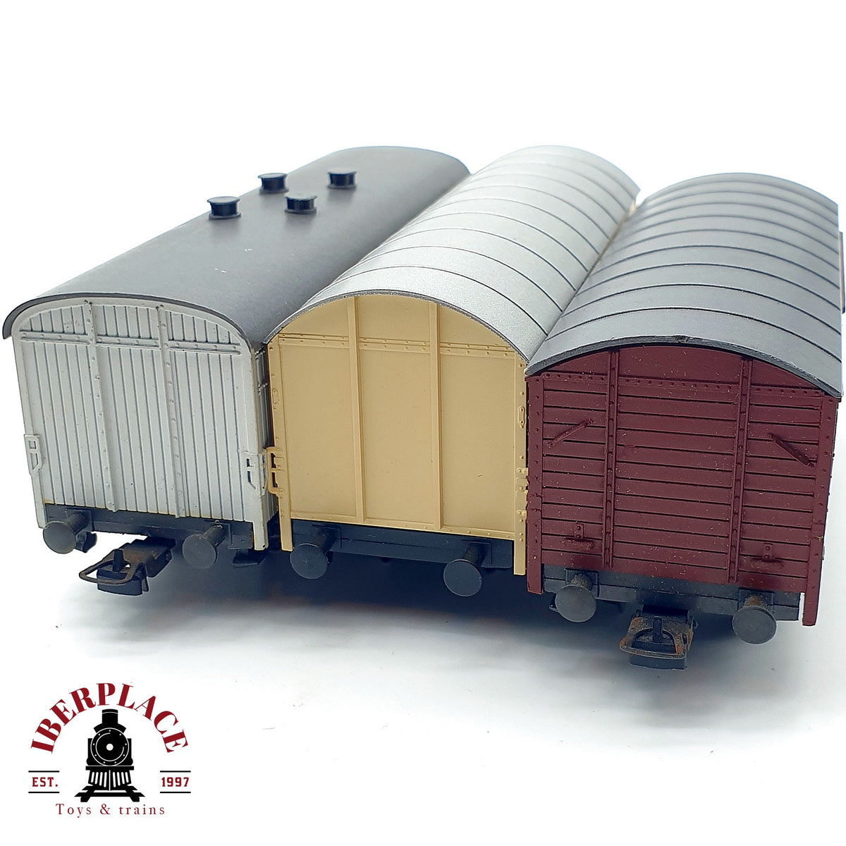 ♻️ 🚂 Roco 3x Vagones Mercancias Cerrados Seefische DB Ep III IV DC Escala H0 1:87