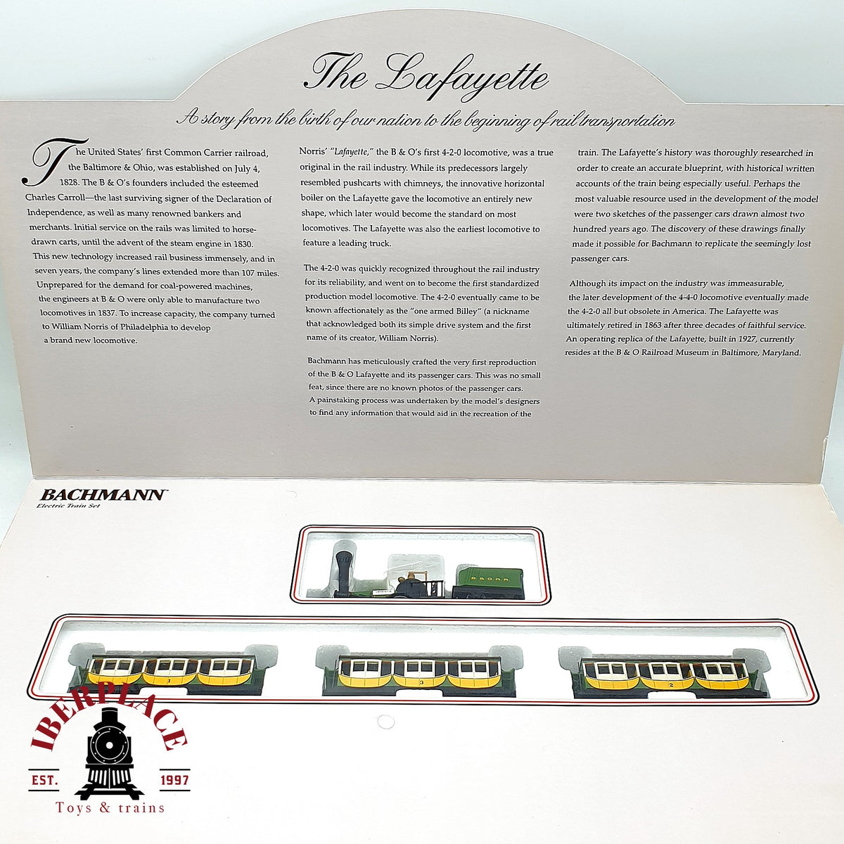 ♻️ Bachmann 00628 Set inicio tren de vapor DeWitt Clinton con vagones Escala H0 1:87