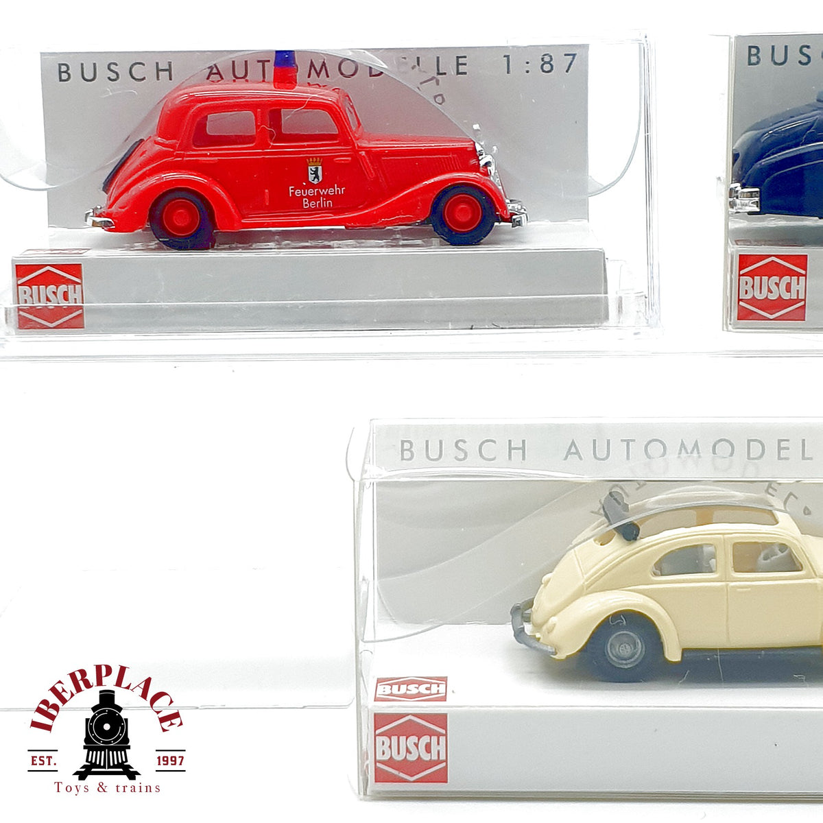 ♻️ 🚂 Busch 3x Coches VW Käfer Bentley Mercedes 42732 44411 41421 Escala H0 1:87