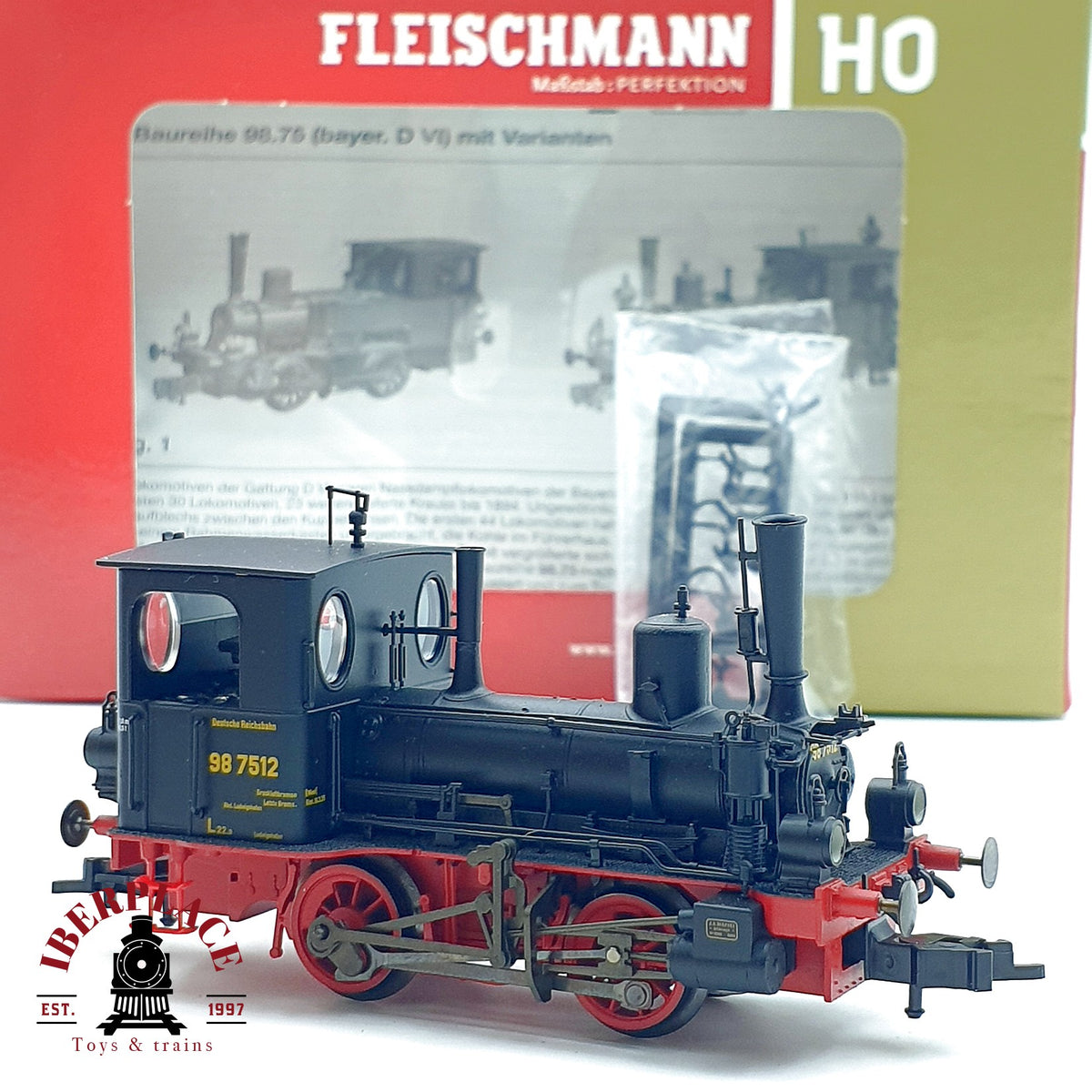 ♻️ ✨ Fleischmann 400601 locomotora vapor BR 98 7512 DRG epoca II H0 1:87 DC
