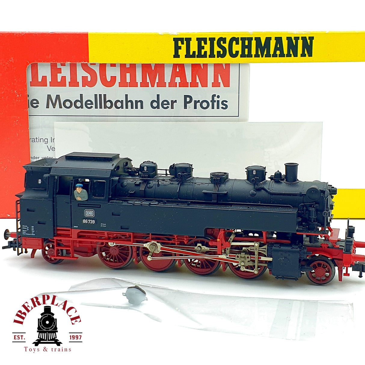 ♻️ ✨ Fleischmann 4086 locomotora vapor BR 86 739 DB época III H0 1:87 DC