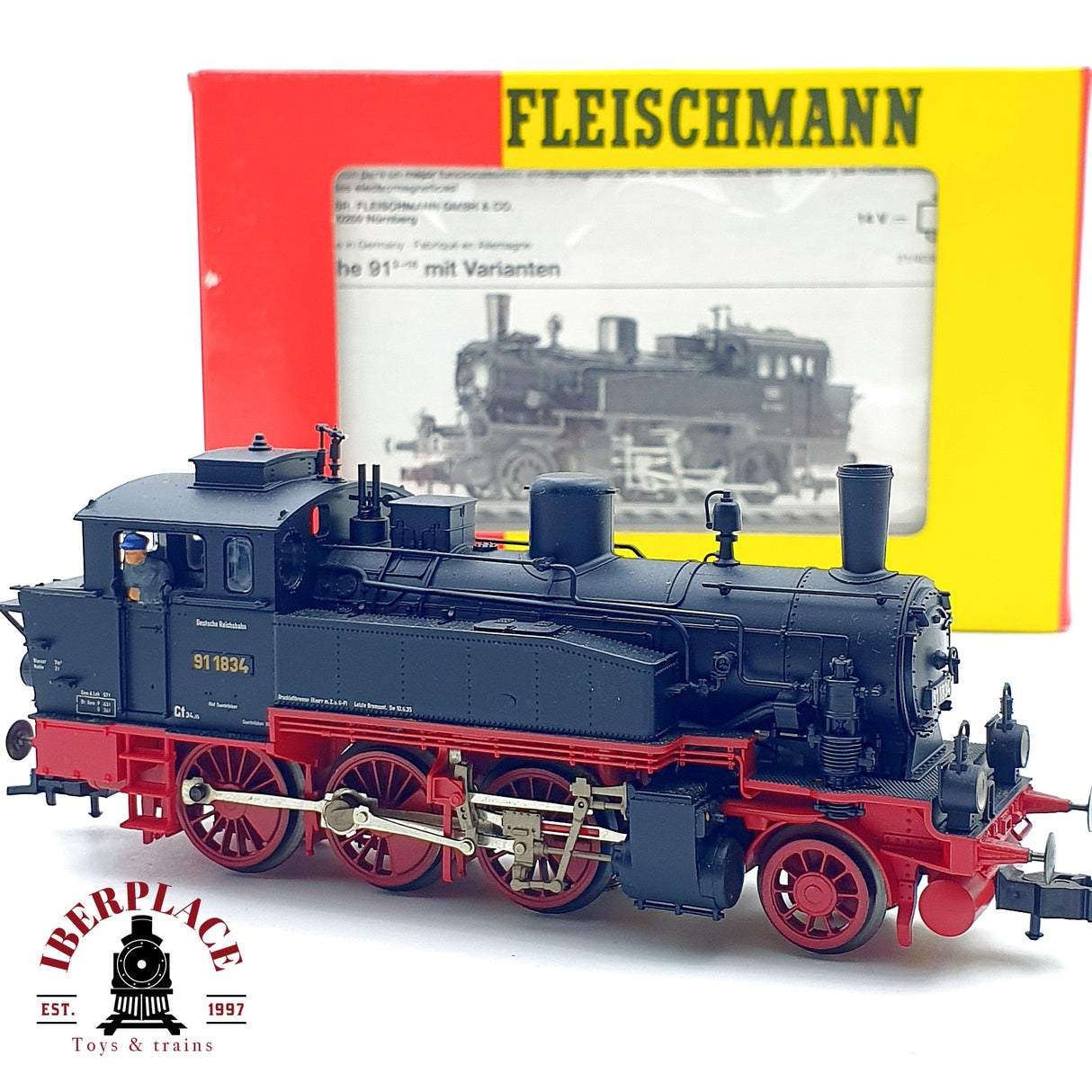 ♻️ ✨ Fleischmann 4032 locomotora vapor BR 91 1834 DRG epoca II Escala H0 1:87 DC