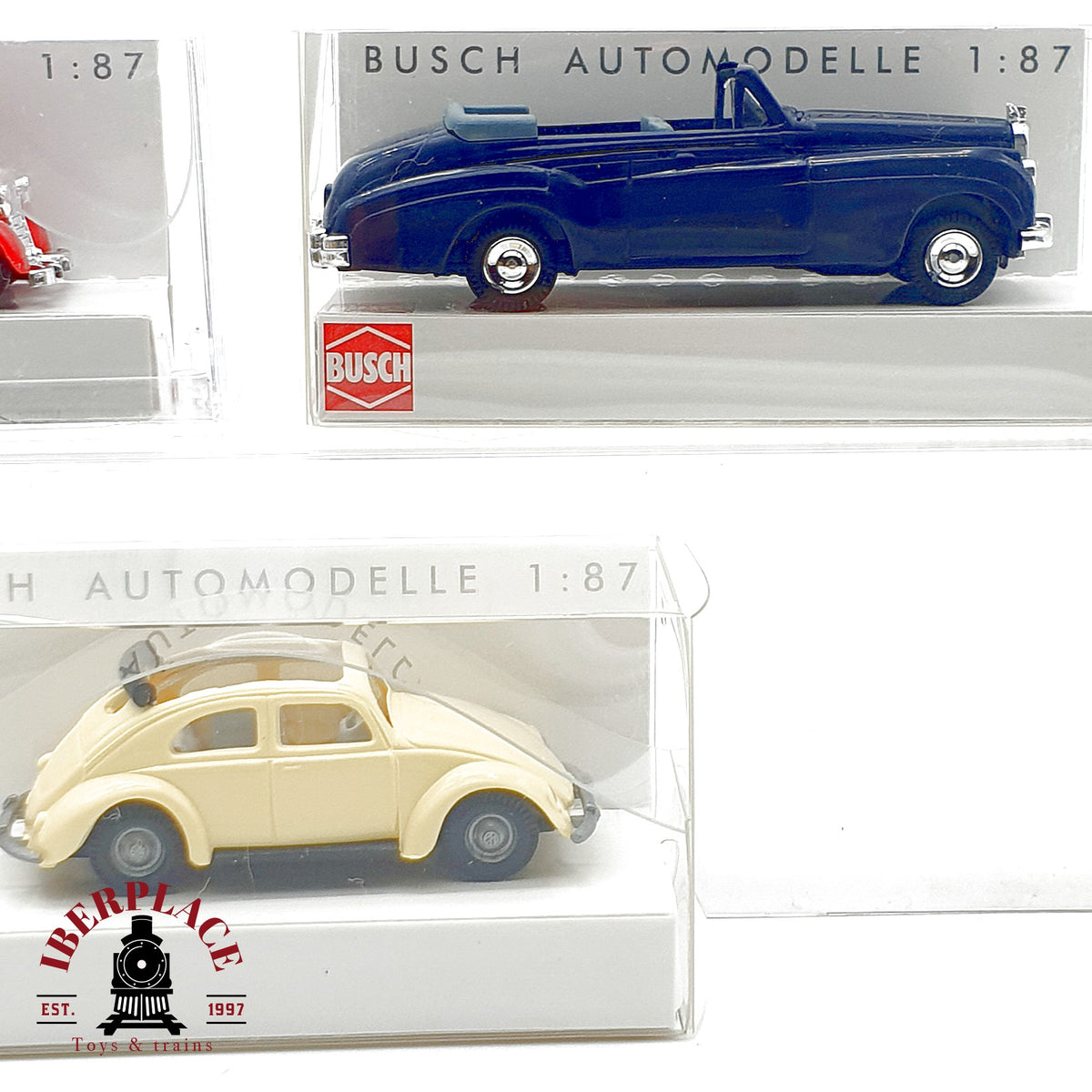♻️ 🚂 Busch 3x Coches VW Käfer Bentley Mercedes 42732 44411 41421 Escala H0 1:87