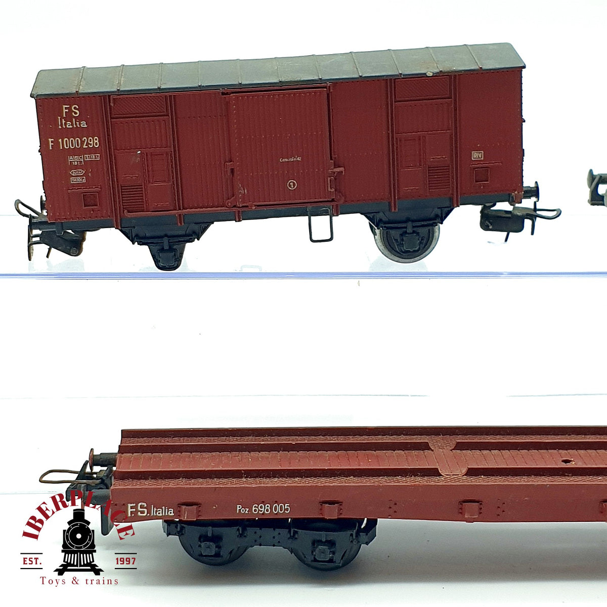 ♻️🚂 3x Rivarossi Vagones Mercancias plataforma FS Escala H0 1:87