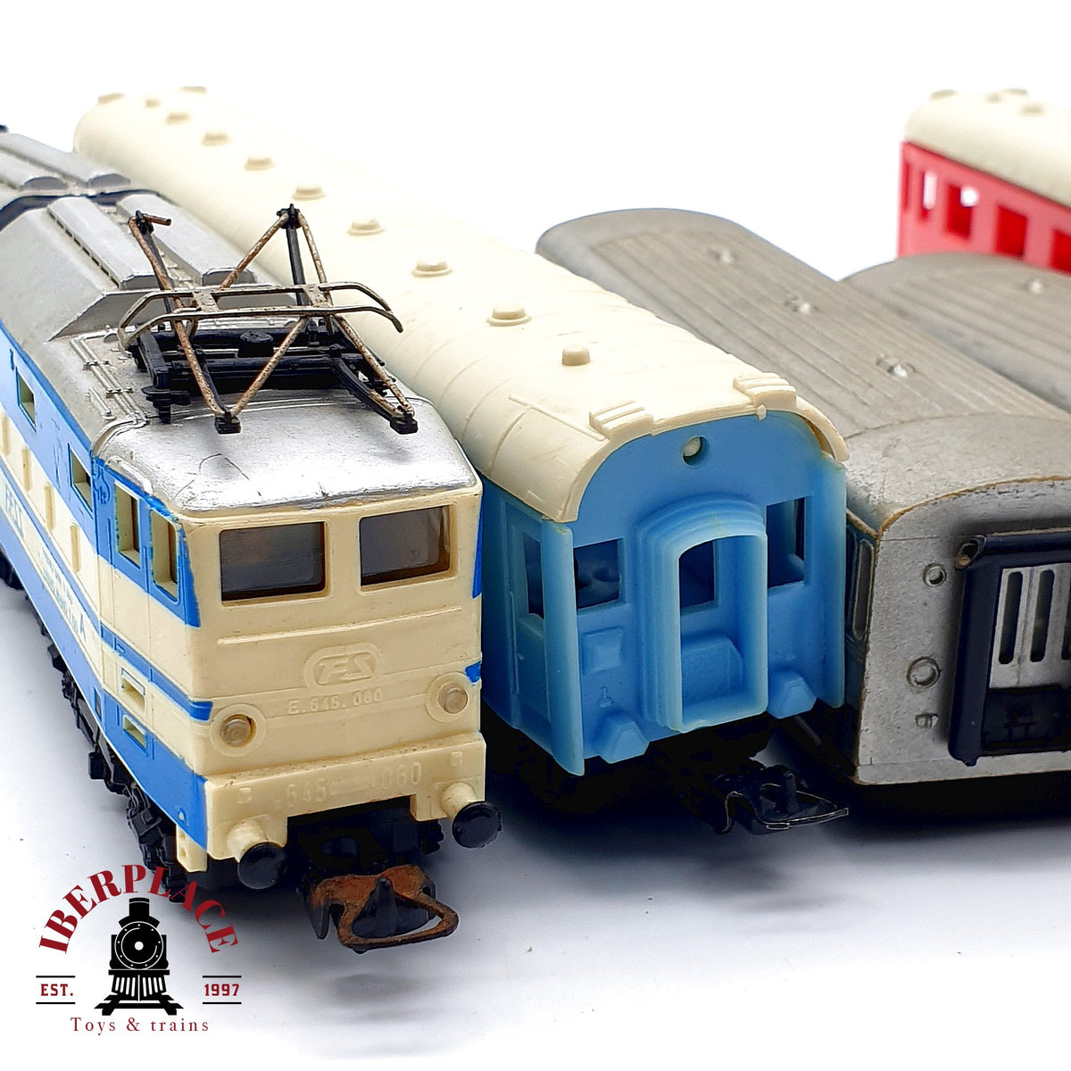 ♻️ 🚂 Tren Electrico Locomotora articulada Vagones Pasajeros RENFE DC Escala H0 1:87