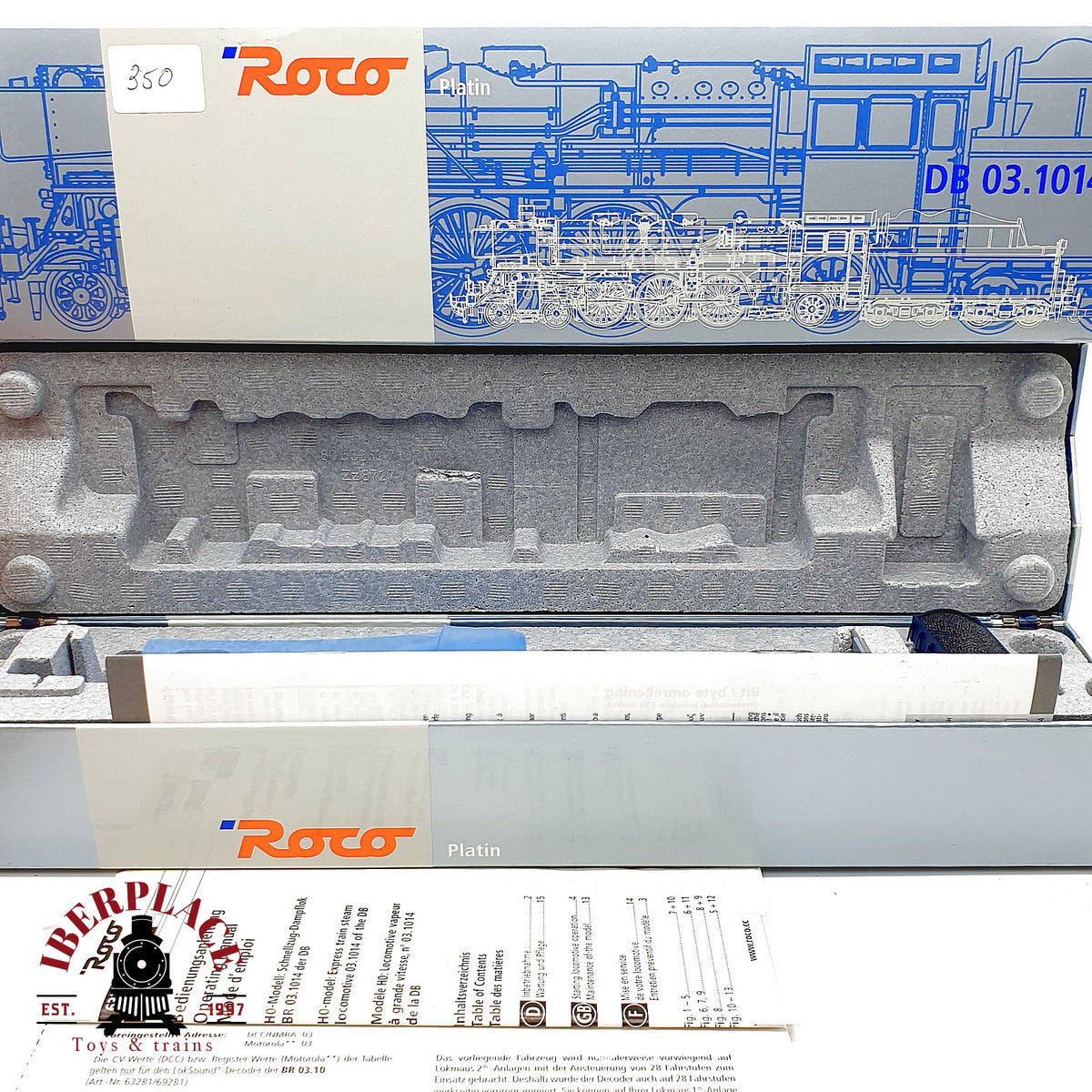 ♻️ Roco 63281 caja vacía de la locomotora BR 03 DB con instrucciones y accesorios Escala H0 1:87
