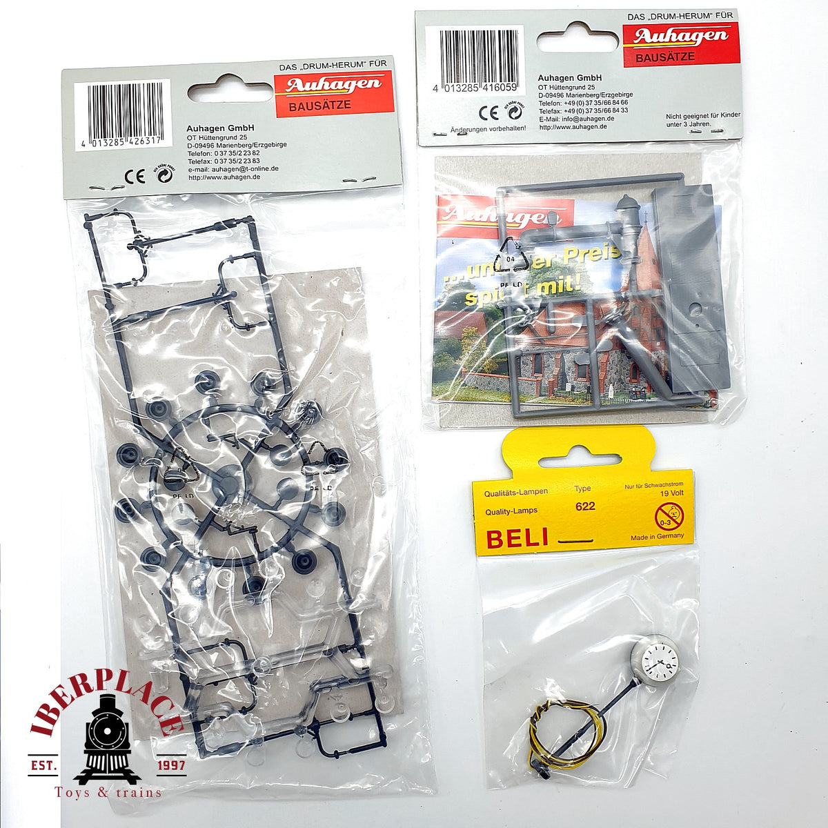 ♻️ 🆕 Auhagen 42631 41605 Set Farolas Bombas Agua Reloj Beli 622 Escala H0 1:87