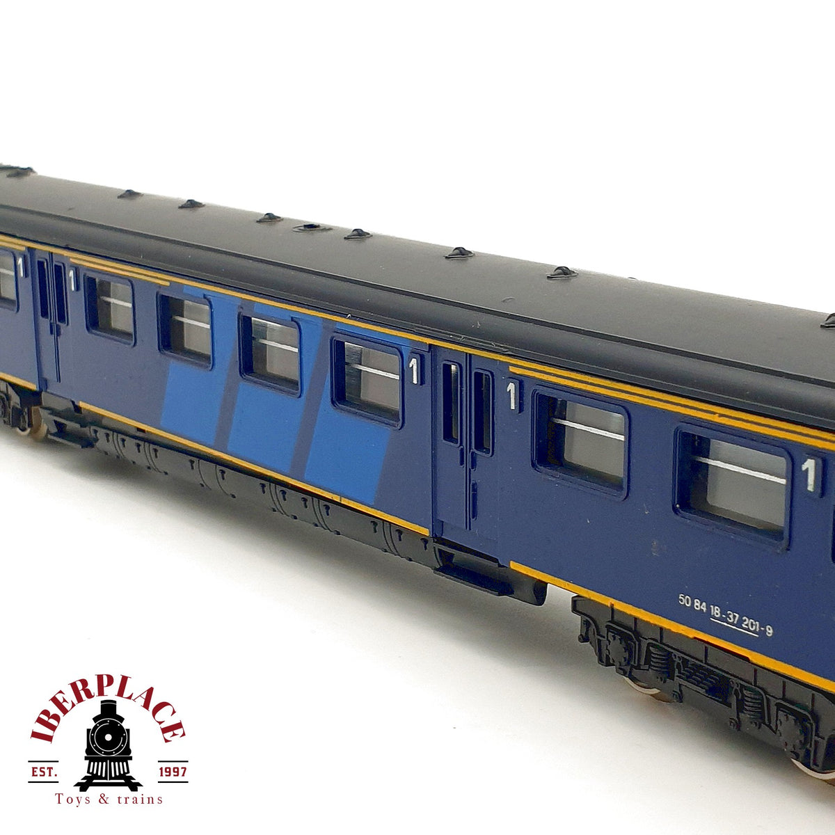 ♻️🚂 Lima vagón pasajeros NS Plan K Bm 1 Cl azul holandés DC Escala H0 1:87