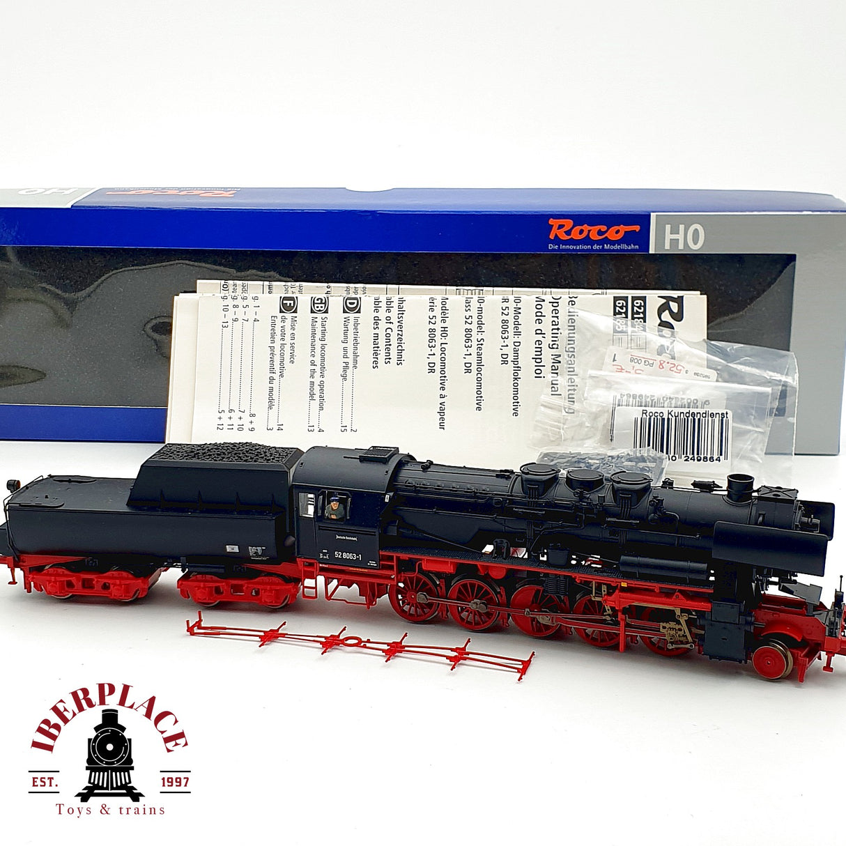 ♻️✨ Roco 62184 locomotora vapor BR 52 8063-1 Reko DR epoca IV Escala H0 1:87 DC