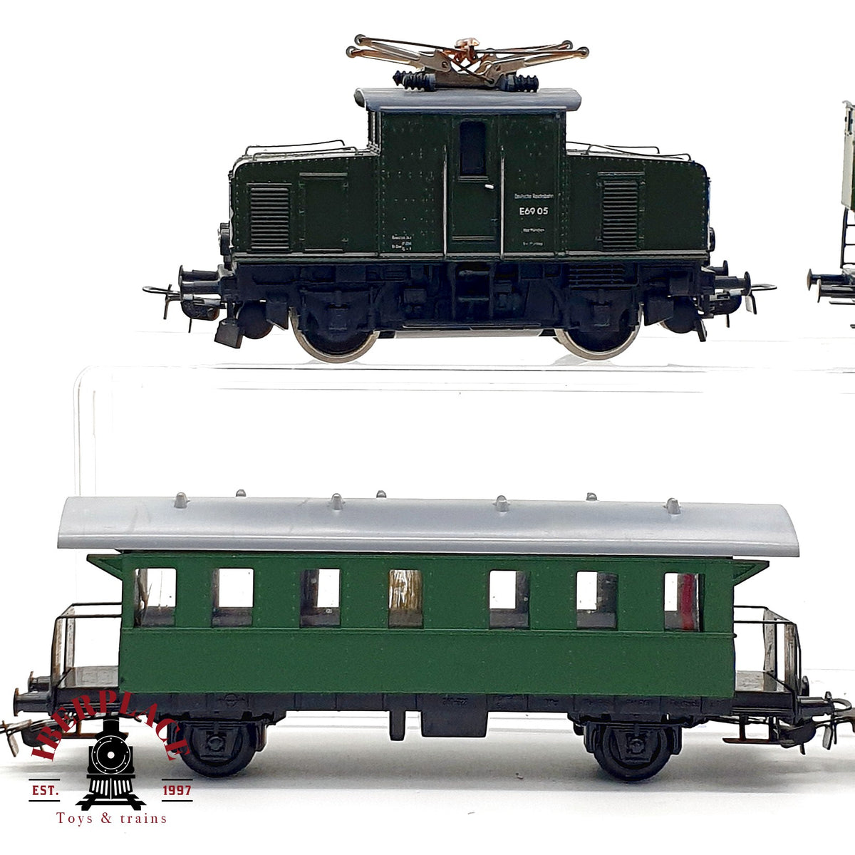 ♻️ 🚂PIKO 3x Locomotora Electrica E69 y 3 Vagones Pasajeros DR DB Ep II-III Escala H0 1:87
