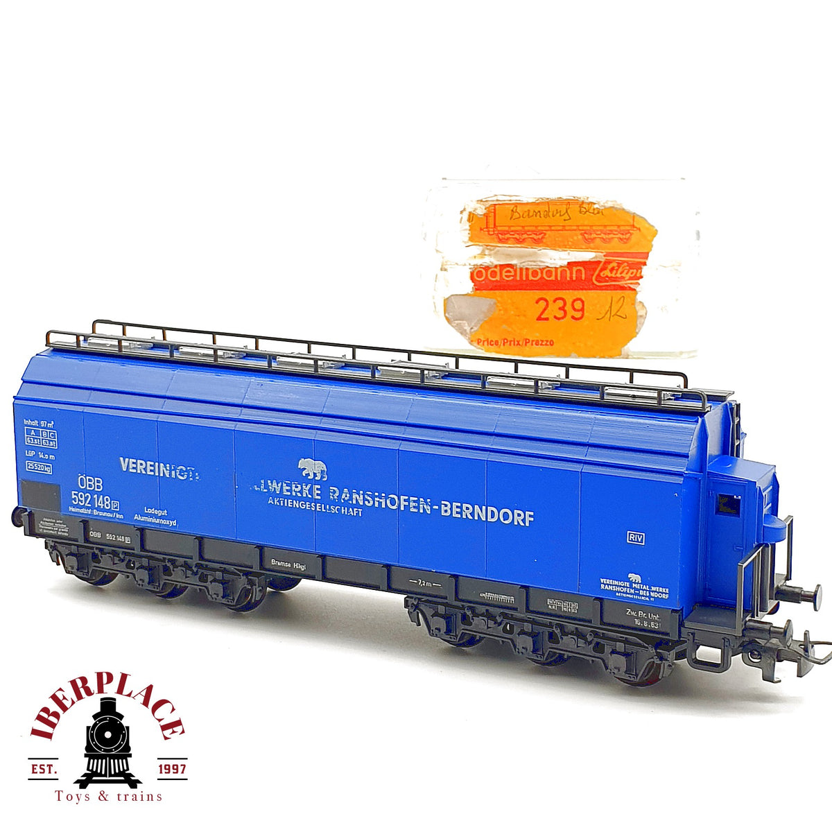 ♻️🚂 Liliput 239 12 vagón tolva ÖBB Vereinigte Metallwerke Ranshofen Escala H0 1:87