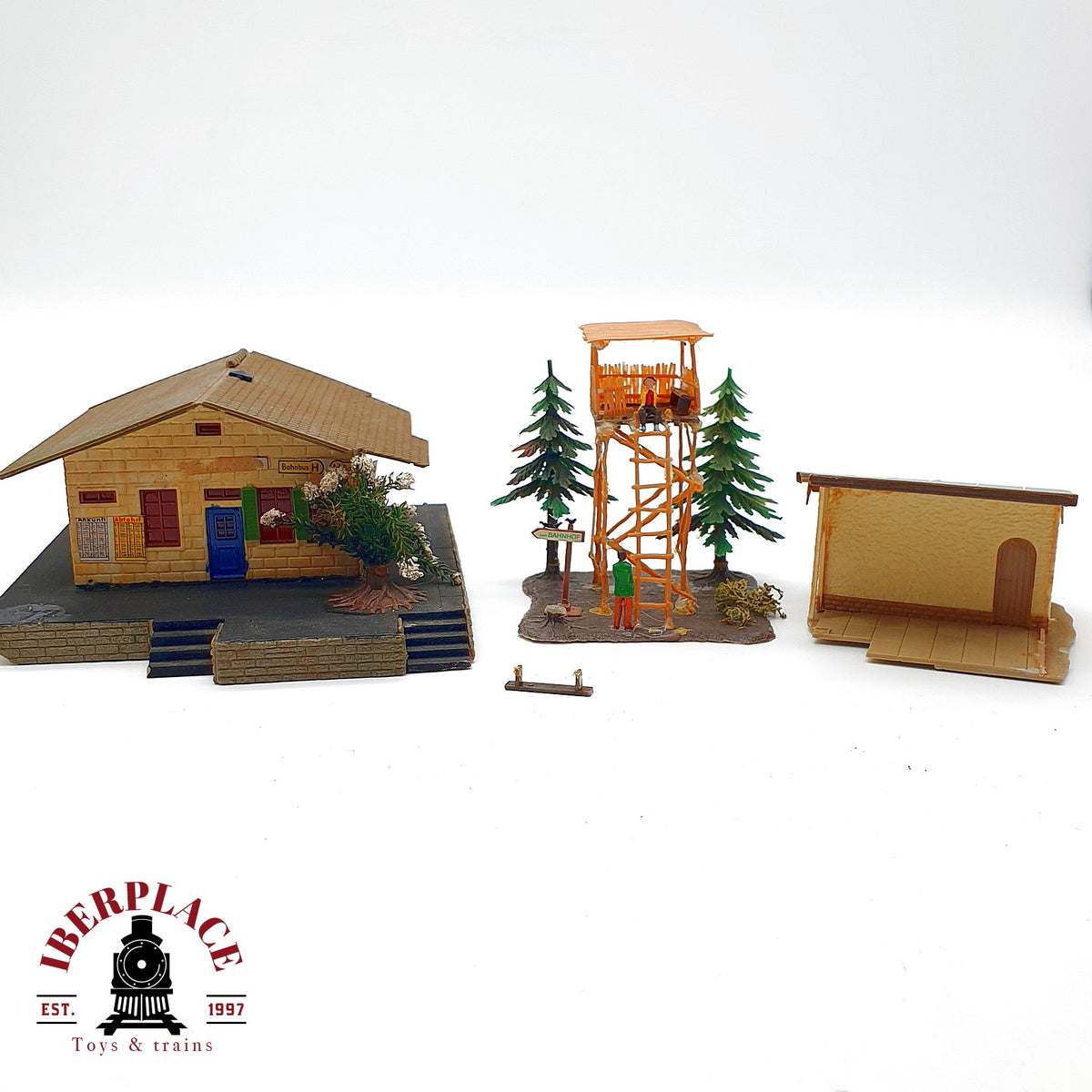 ♻️ 🚂 Faller Estacion Tren Rural Bahnhof Alpina Arboles y Refugio Escala H0 1:87