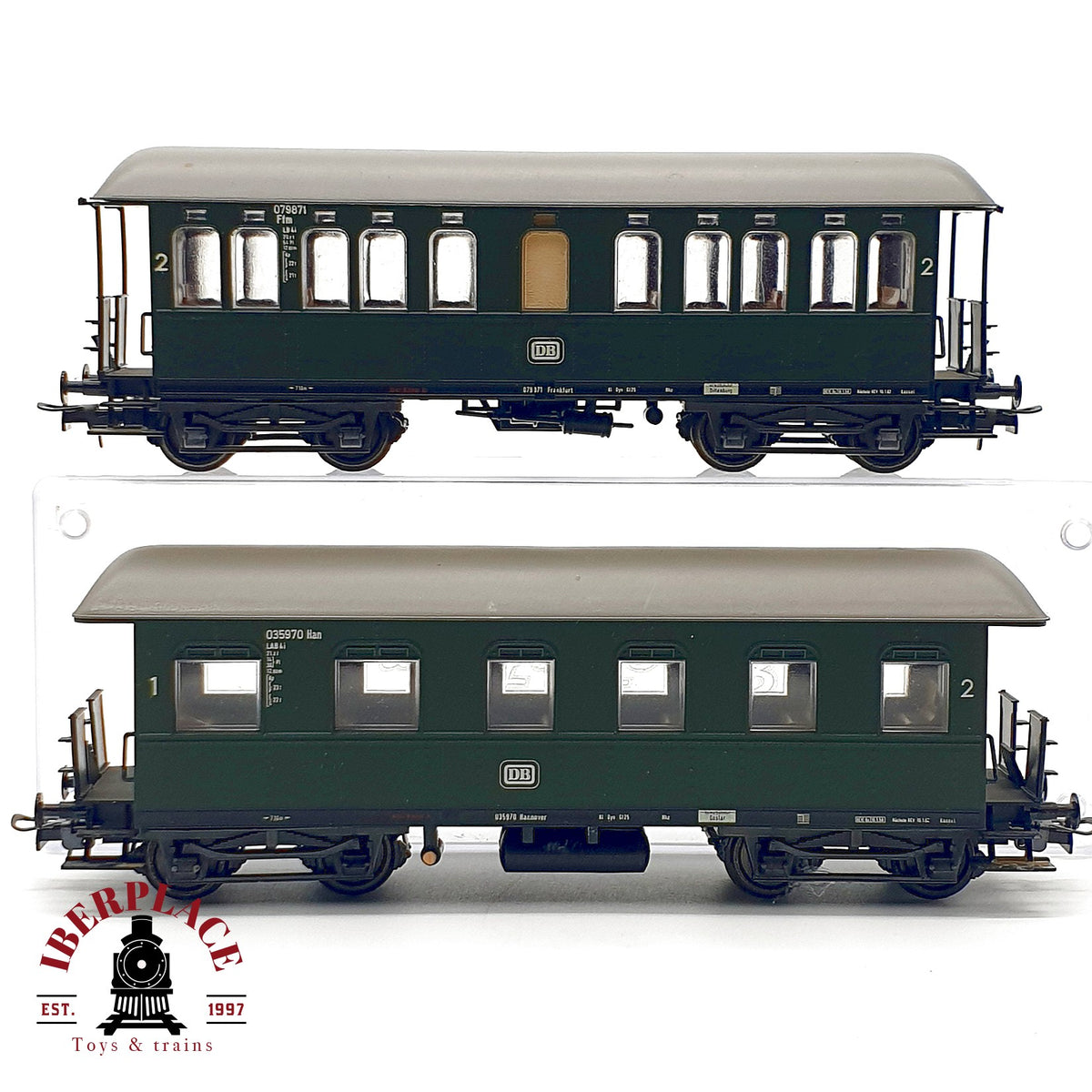 ♻️ Liliput 2x vagones Langenschwalbacher DB Ep III 1/2 Kl 2 DC Escala H0 1:87