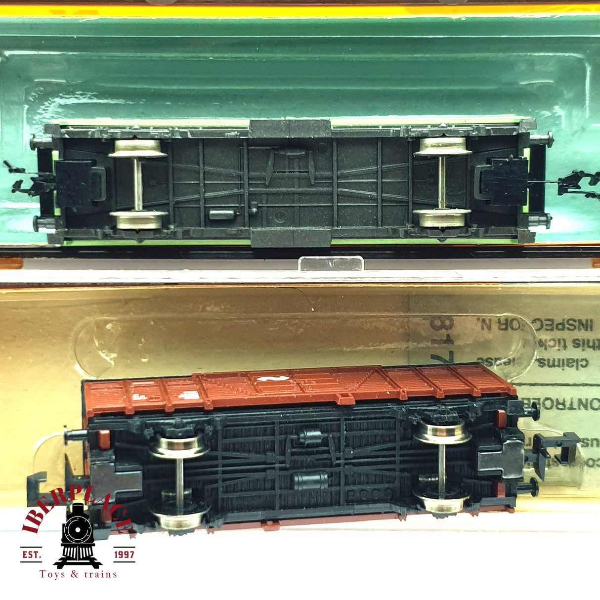 ♻️ 2da mano - 2x Roco vagones cerrados Staufen Bräu DB NS N escala 1:160 E16
