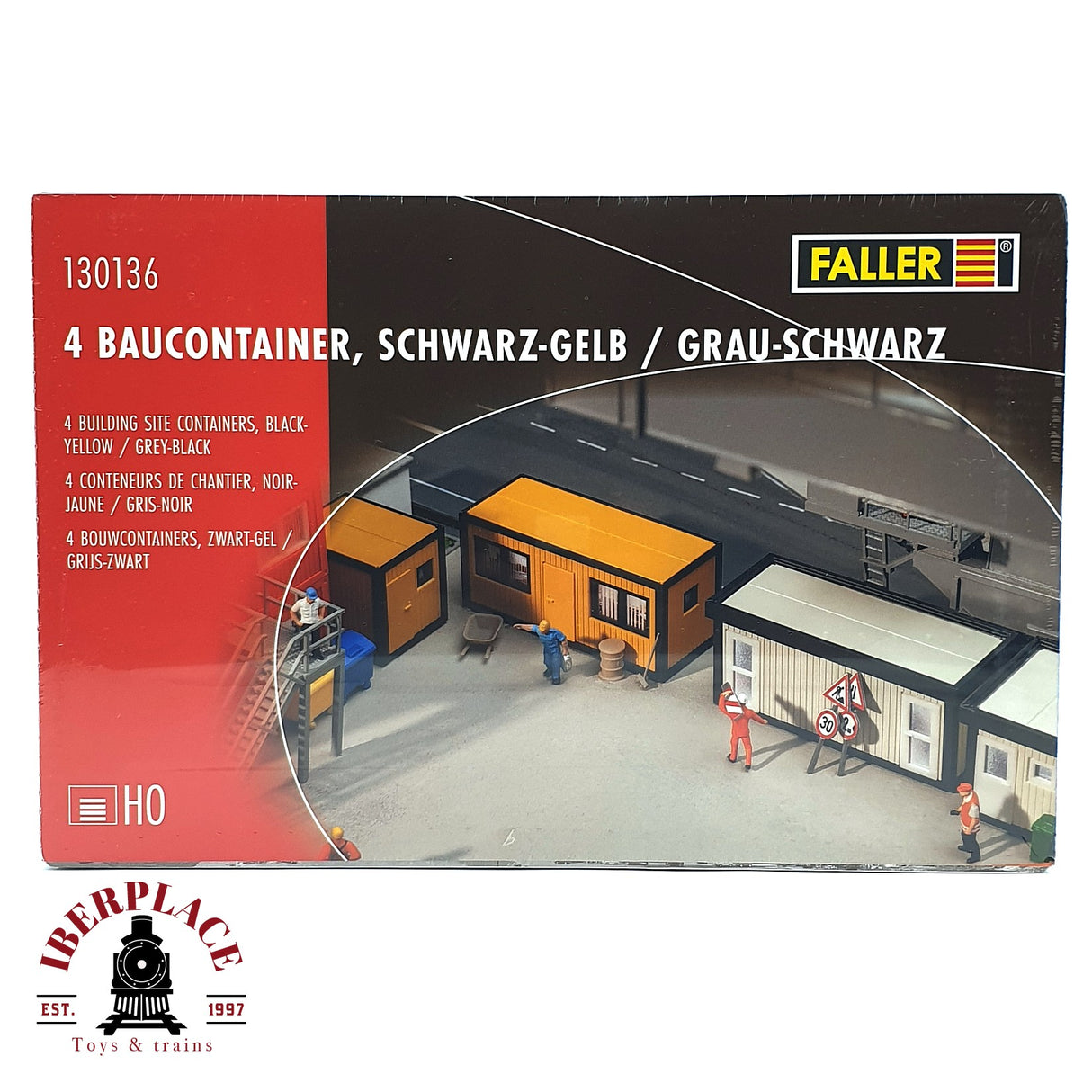 💡 Faller 130136 contenedores de obra amarillo y y gris Kit de montaje H0 escala 1:87 E18