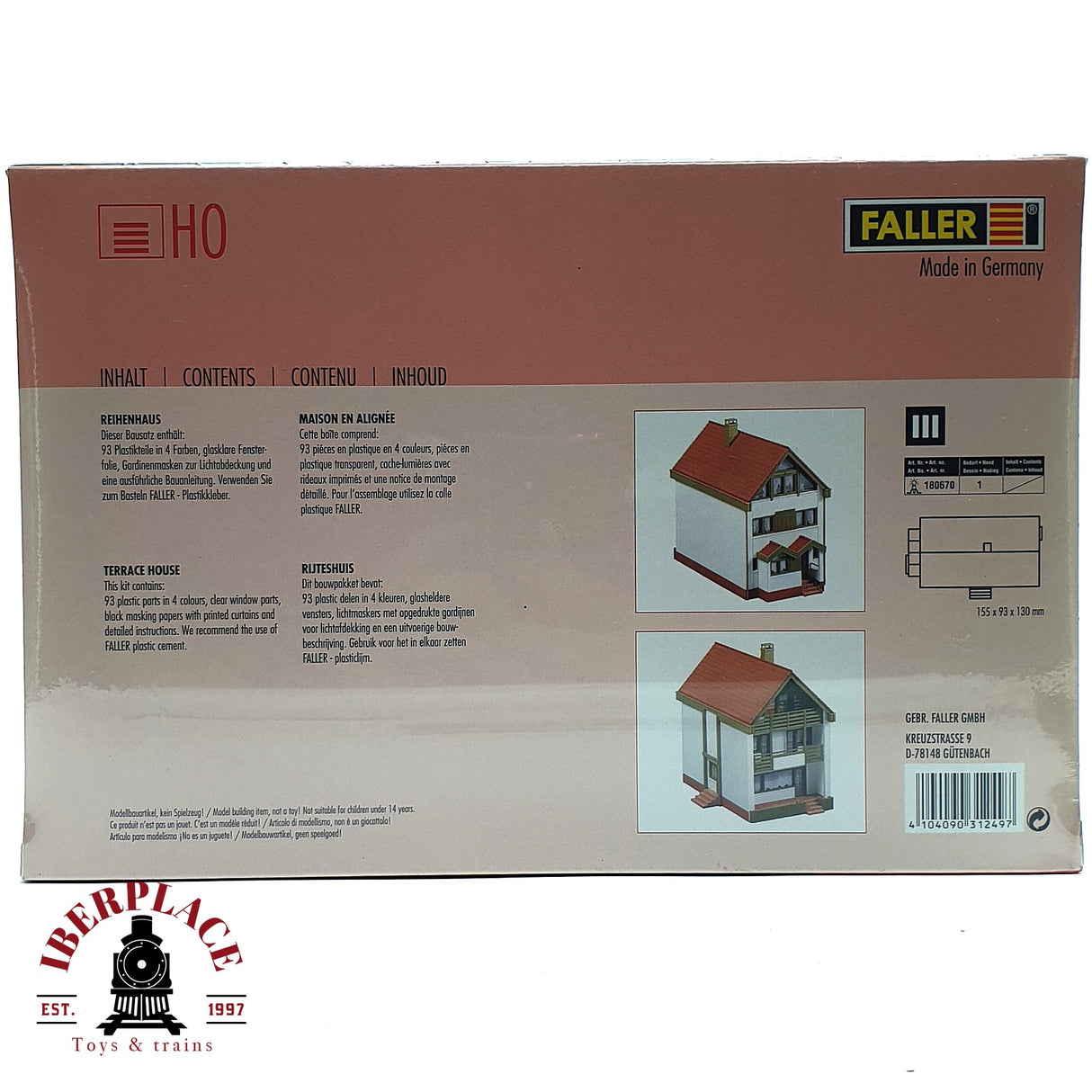 💡 Faller 131249 casa adosada Kit de montaje H0 escala 1:87 E18