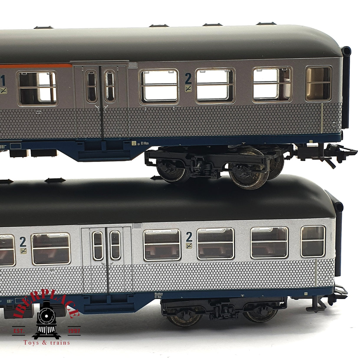 ♻️ 2da mano - 2x Märklin 4255 4256 vagones pasajeros DB clases 1-2 Silver H0 escala 1:87 E16