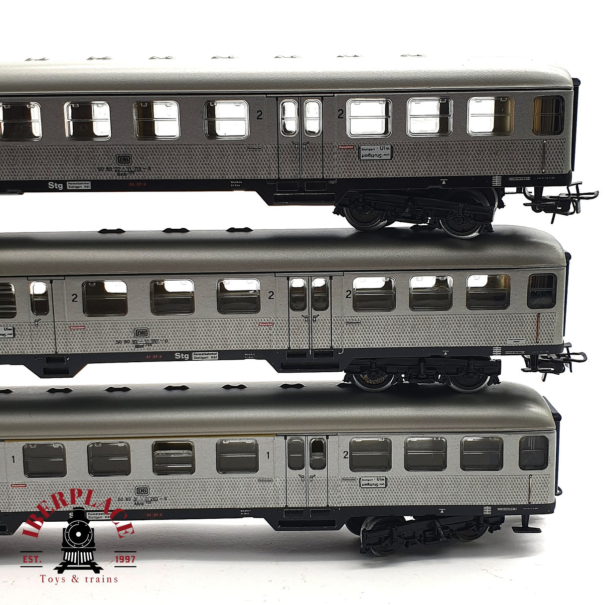 ♻️ 2da mano - 3x Märklin Primex vagones pasajeros DB clases 1-2 Silver H0 escala 1:87 E16