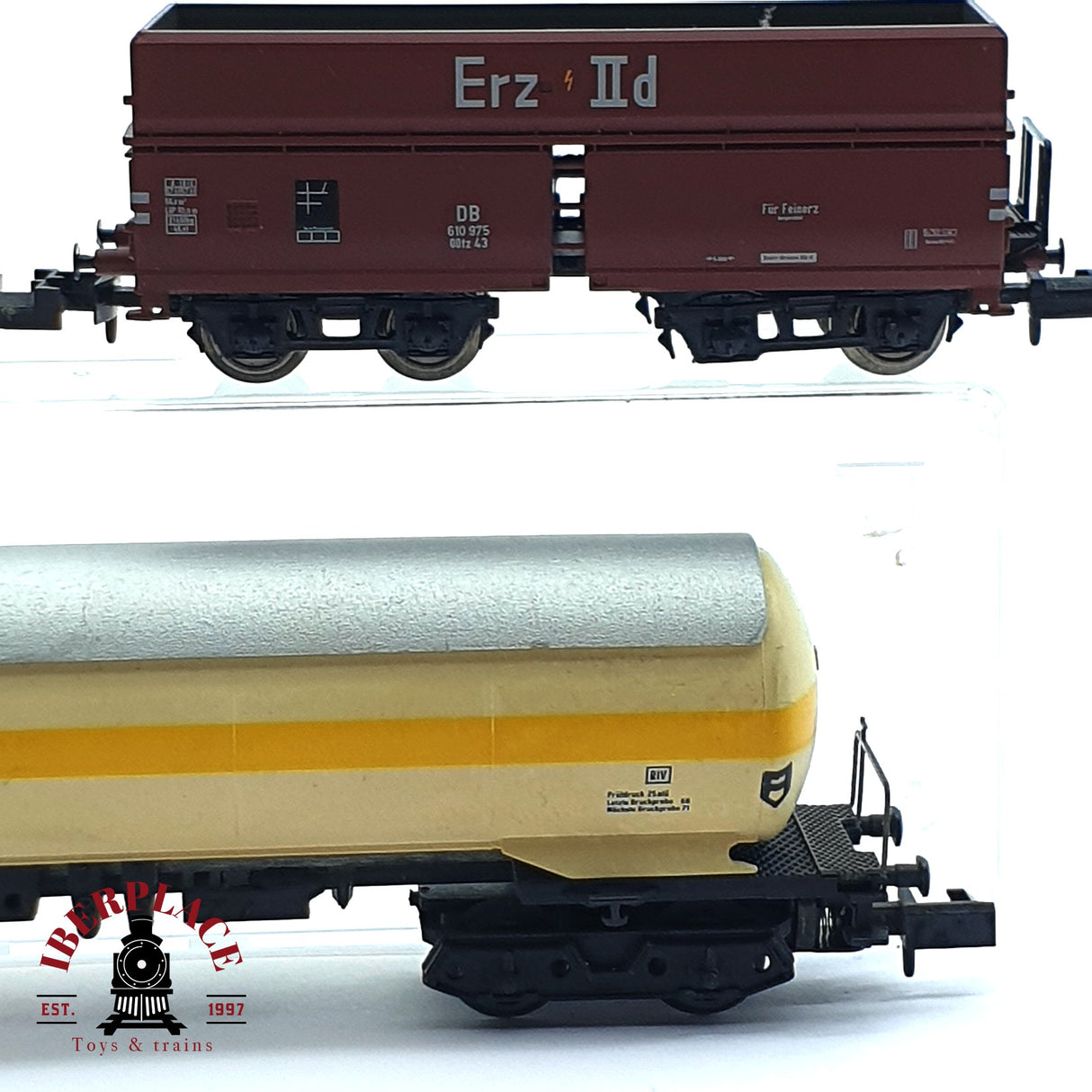 ♻️ 2da mano - 3x Arnold Minitrix vagones mercancias Sogefa B&L 20090 N escala 1:160 E16