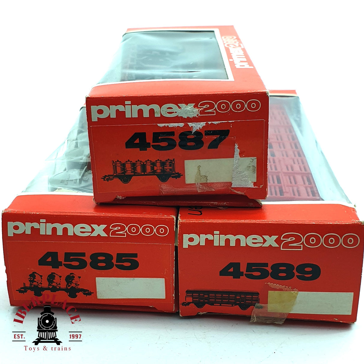 ♻️ 2da mano - 3x Märklin Primex vagones con bidones transporte de animales DB H0 escala 1:87 E16